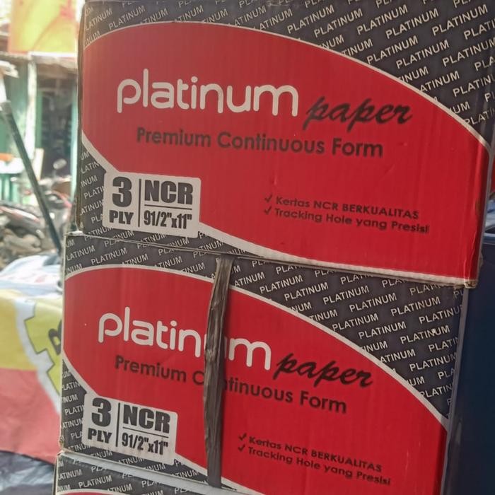 Ready continuous form 3 ply / kertas computer 9,5 x 11 NCR warna PMK