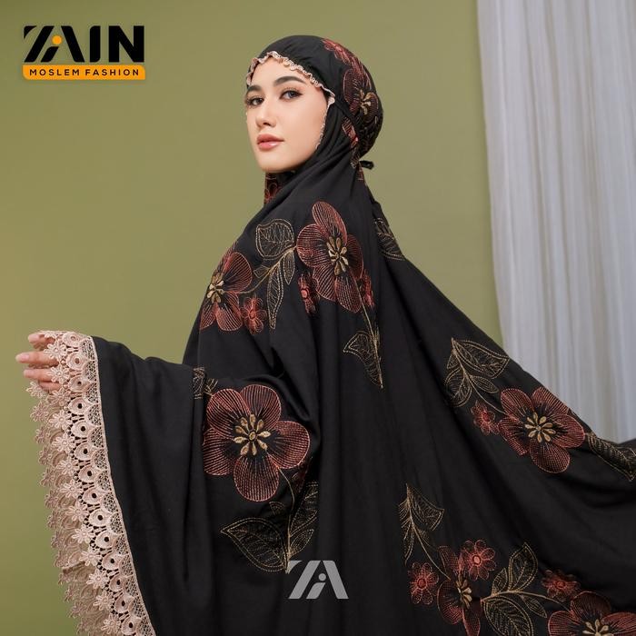 ZAIN - Mukena Dewasa Katun Bordir Bunga Lolipop Mewah Exlusive