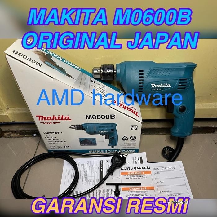 Original Makita Japan M0600B Mesin Bor Tangan Listrik 10Mm Drill M 0600 B Pengganti Maktec Mt60