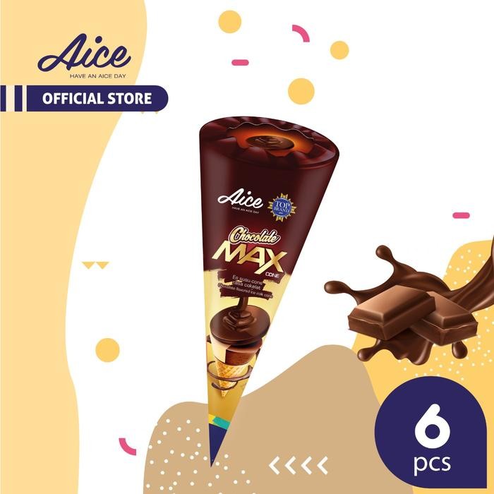 JAJANAJA- Aice Ice Cream Chocolate Max Cone Isi 6 Pcs Eskrim