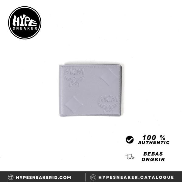 Dompet MCM PATTERN LEATHER GRAY WALLET 100% ORIGINAL