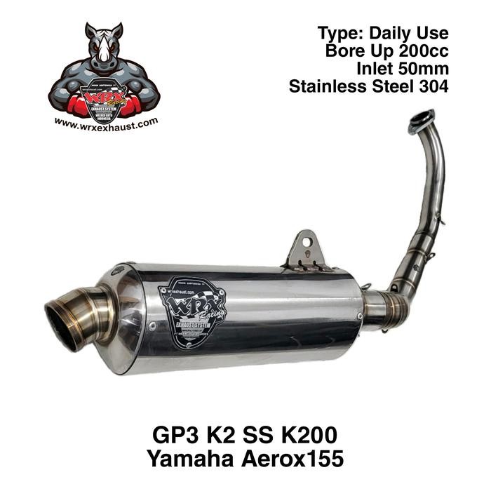 ORIGINAL Knalpot WRX GP3 SS K200 Aerox155 READY STOCK