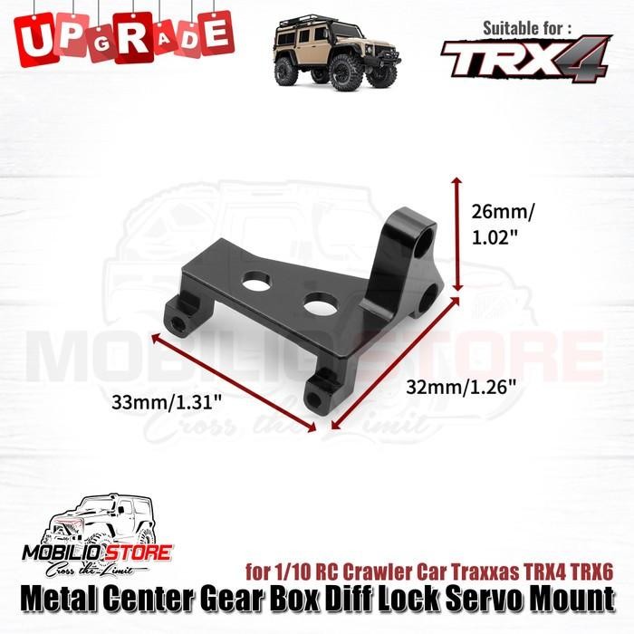 Metal Center Gear Box Diff Lock Servo Mount For Rc Traxxas Trx4 Trx6