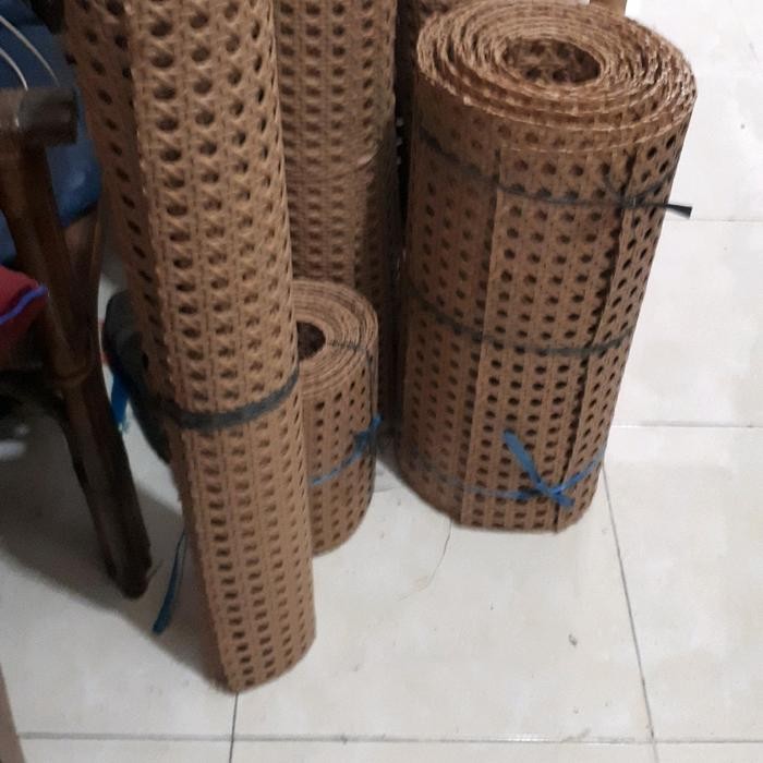 Anyaman Rotan Sintetis Lembaran Motif Kembang Tanjung