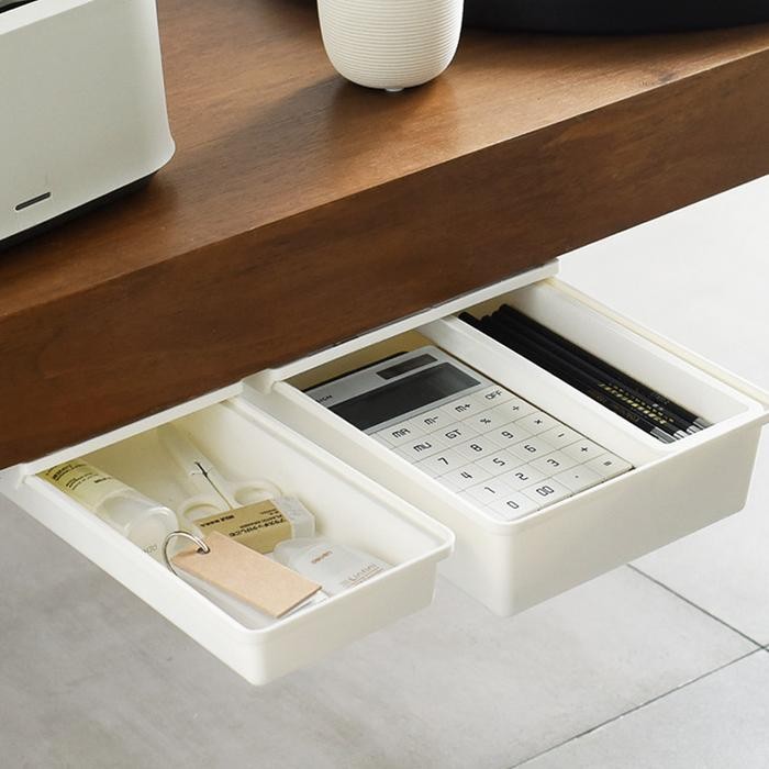 Starlight Laci Tempel Bawah Meja Mini Drawer Storage Box Laci Tempel Tambahan Bawah Meja Laci Tempat