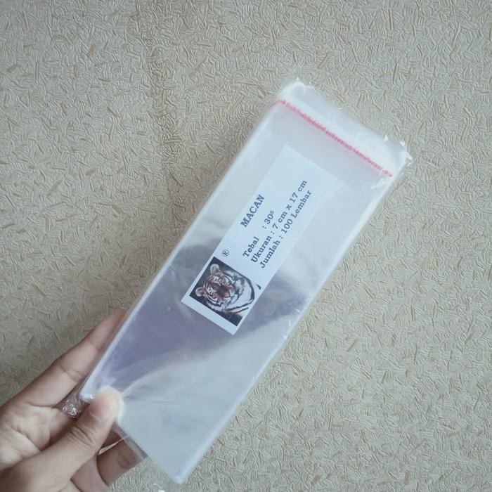 Opp plastik lem uang - plastik buket bunga uang kertas ukuran 7 x 18