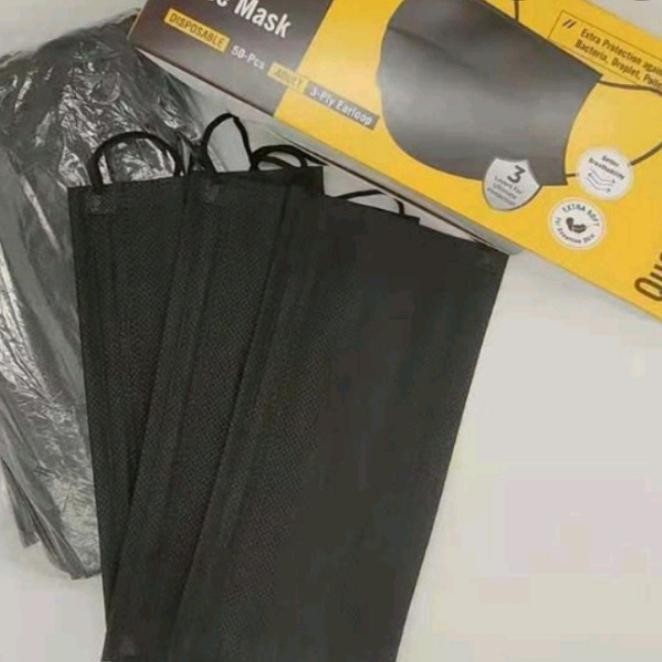 KJB MASKER HITAM QUEENMARK 1 BOX ISI 50 PCS