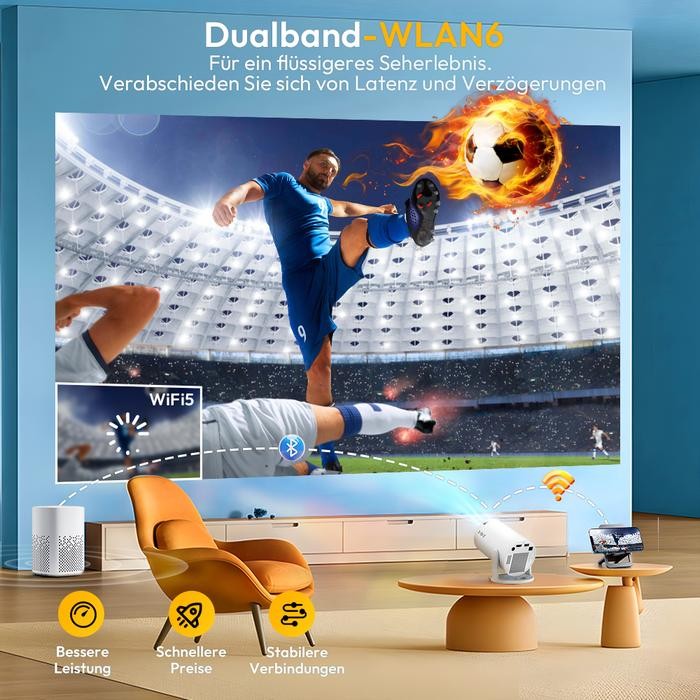 etlj- Xgody Gimbal 3 Smart Proyektor Lcd Android 11- 720P - Built-In Speaker - Netflix -