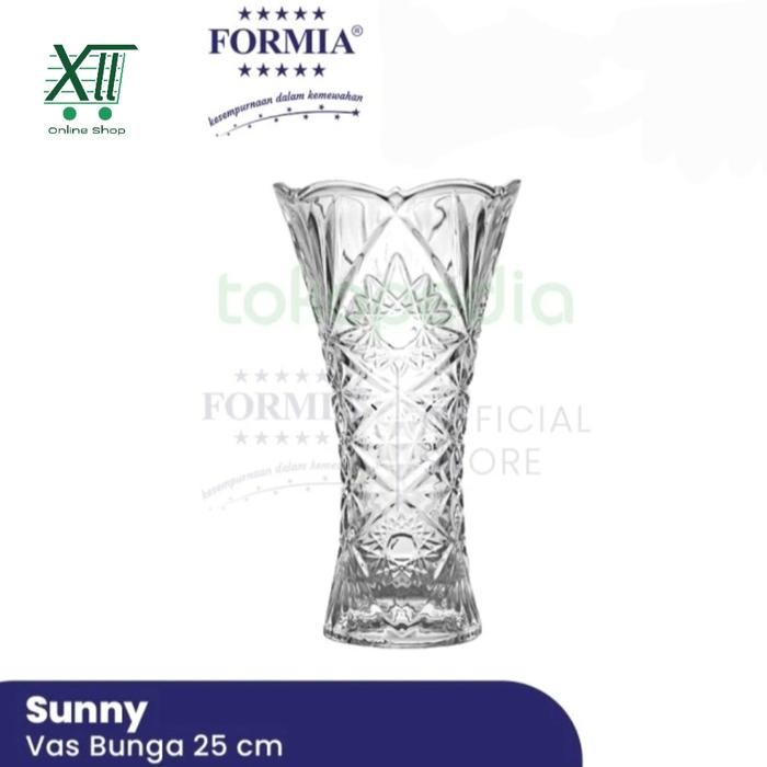 FORMIA SUNNY CRYSTAL VASE 25 Cm Vas Kristal Pot Bunga Transparant