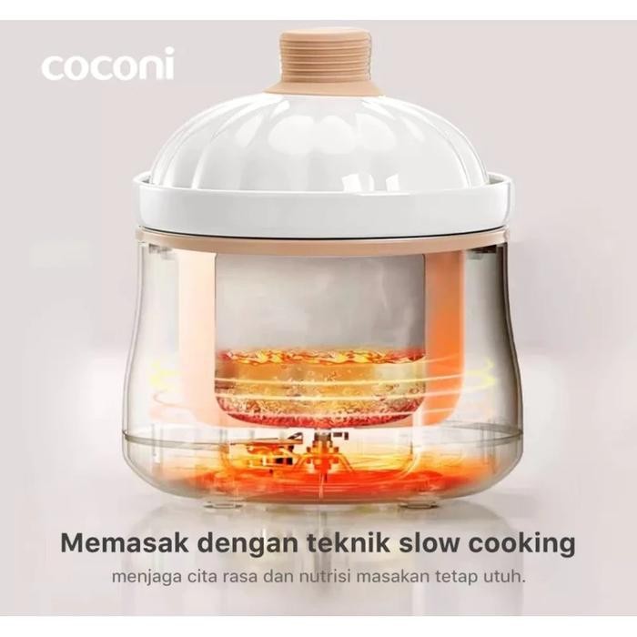 Coconi Umi Slow Cooker 1L Slow Cooker Alat Masak Makanan Bayi Digital - Alat Masak Mpasi Makanan