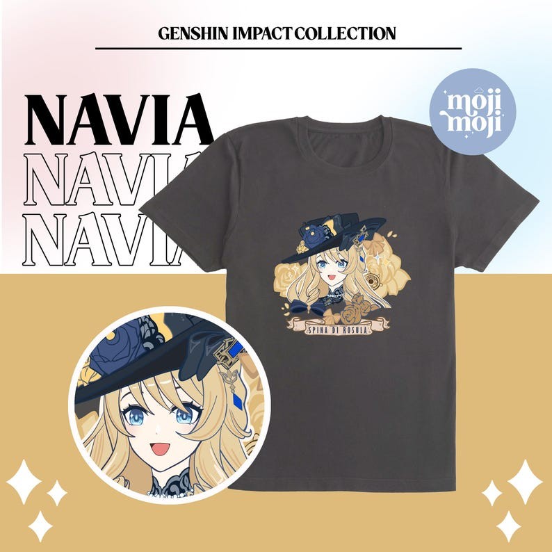 Navia Genshin Impact Shirt Genshin Navia T-Shirt Genshin Impact Merch Fontaine Merch Gamer Shirt