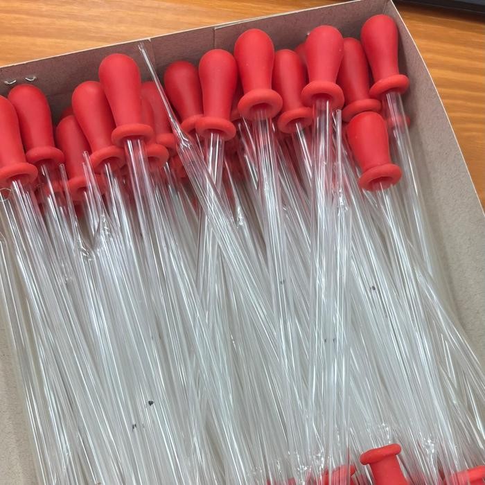 Ready PIPET TETES KACA 15CM ( Dot Merah )