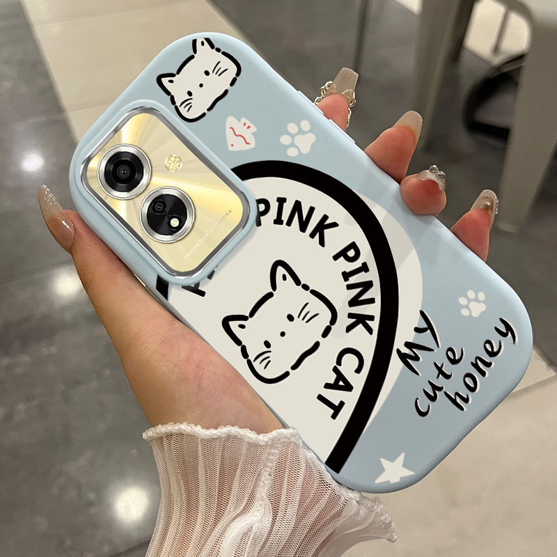 Casing Hp Untuk OPPO A59 F1s Case Casing menggambar kucing HP Kasing bulat gemuk Cesing Silikon Soft