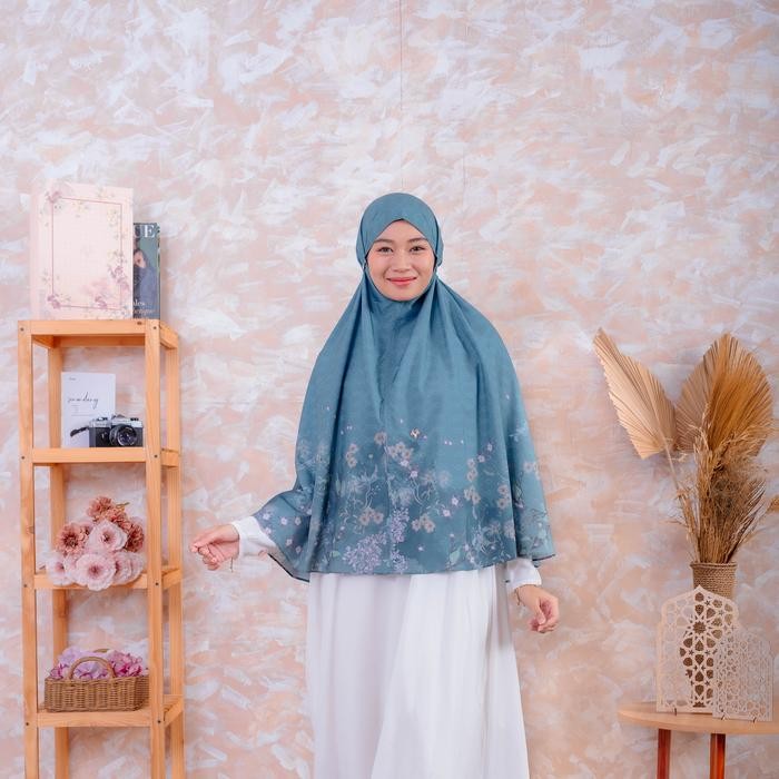 Sale VESELKA Alesya Bergo Syari Hijab Printing instant Khimar Motif Bunga Syari Jilbab Kerudung