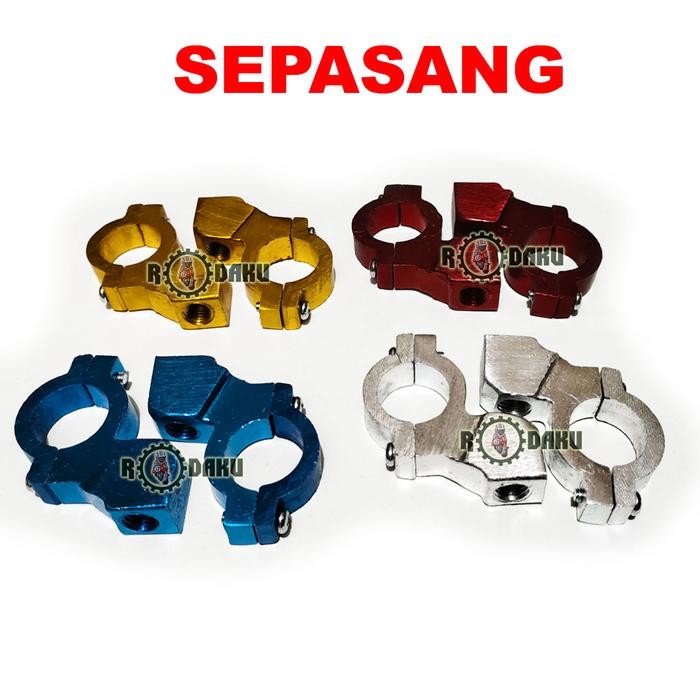 [ SEPASANG ] BRACKET STANG BREKET SPION LED SPION MOTOR FULL CNC LAMPU LED KLAKSON UNIVERSAL