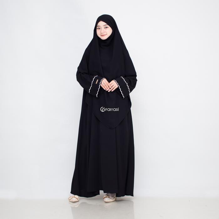 Farrasi Abaya Mahnoor Anti UV - Black, S