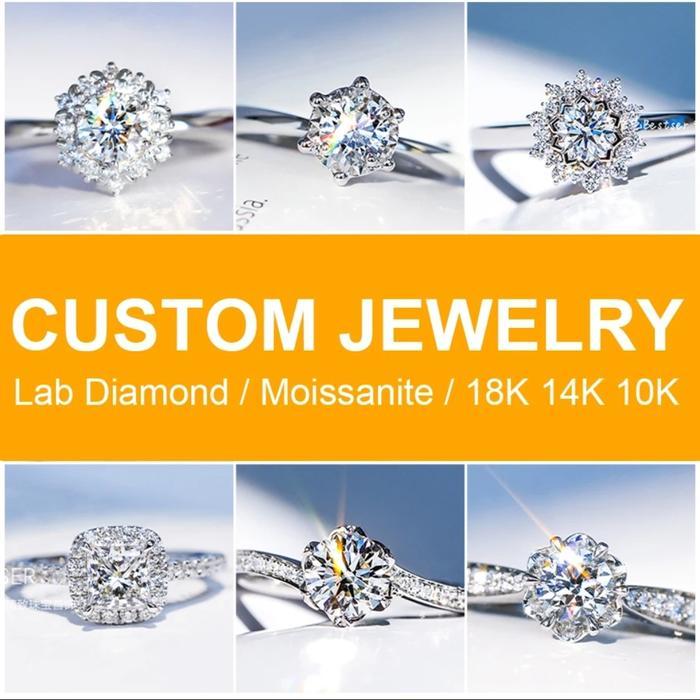 Semi Mount Ring. Rangka / Emban Cincin Emas Berlian. 9K 14K 18K Gold - CUSTOM