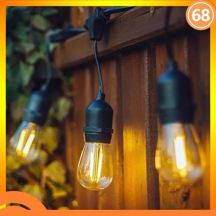 FITTING LAMPU GANTUNG OUTDOOR 10 METER 10 FITTING / LAMPU GANTUNG DEKORASI / KABEL FITTING OUTDOOR /