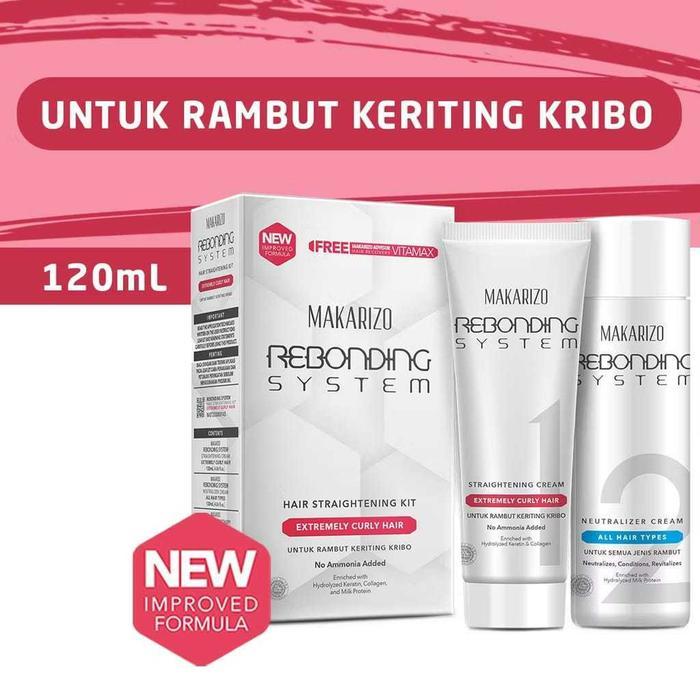 Makarizo Rebonding System 120ml/Pelurus Rambut - Extremely Curly, Makarizo Rebonding
