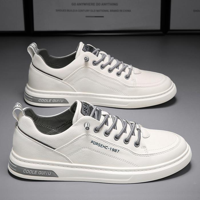 Eiger - Sepatu Putih Sepatu Kulit Fashion Casual Sepatu Pria Formal Sneakers Alas Karet Shoes Mc421