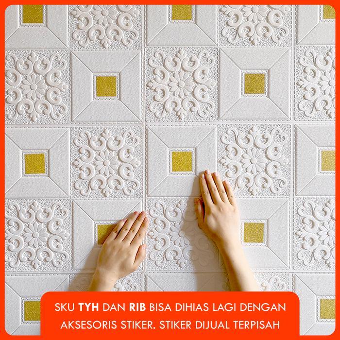 Promo [Isi 5 Pcs] Wallpaper 3D Foam Batik Custom 3D Texture Xpe Foam Wallpaper Sticker Wallfoam 3D