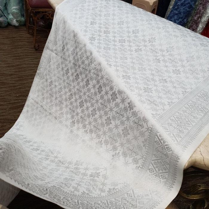 FREE ONGKIR Songket Meteran Putih Elegan Lembut Tahan Lama