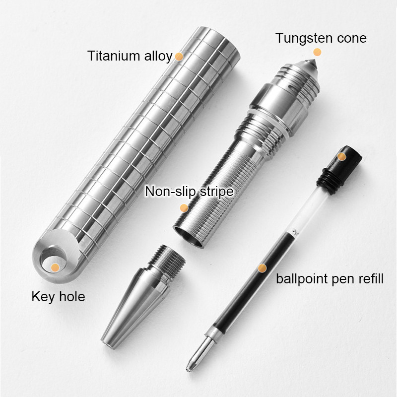 Necklace Pendant Mini Titanium Portable Signature Pen EDC Portable Keychain Pen Travel Metal