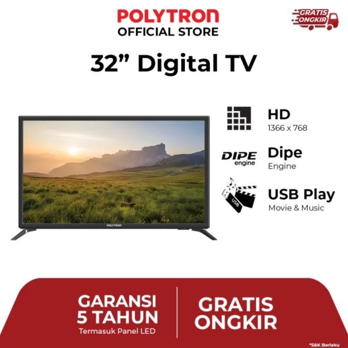 TV LED POLYTRON 32 INCH DIGITAL LED TV POLYTRON 32V TV LED POLYTRON 32 INCH 32 V TV POLYTRON DIGITAL