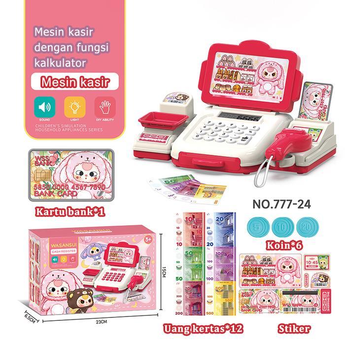 Jiqile Mesin Kasir Mainan Simulasi Supermarket Mesin Kasir Belanja Mainan Cashier Machine Toys