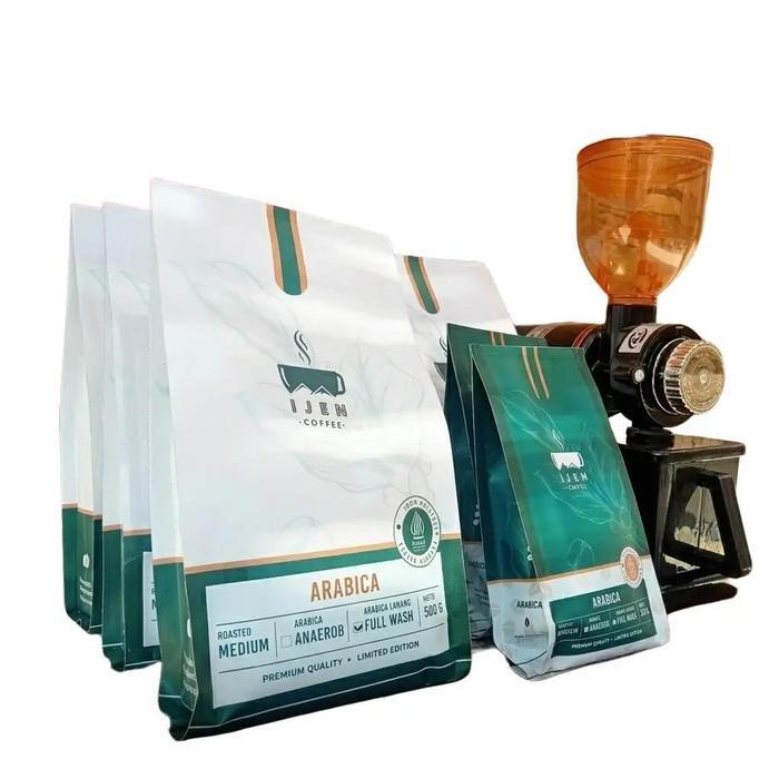 Arabika Lanang Asli Gunung Ijen 100% Murni Peaberry Roasted Medium Full Wash Kopi Premium Quality
