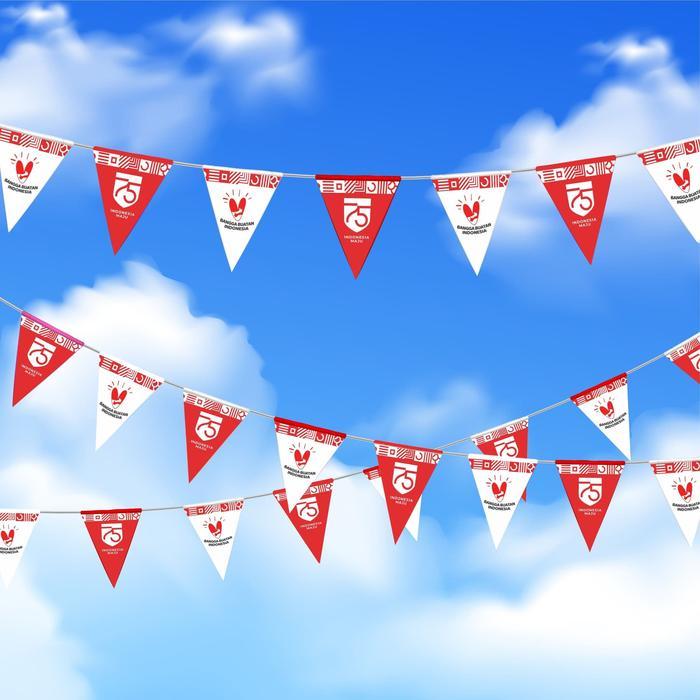 BENDERA KAIN SEGITIGA CUSTOM Wedding Flag Bendera Festival Bendera Dekorasi