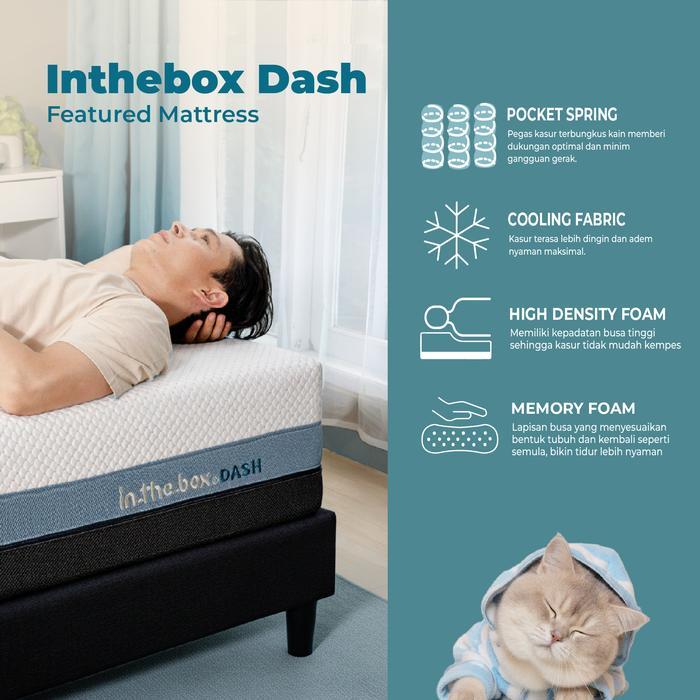 Promo Kasur Spring Bed Extra Cool Fabric Orthopedic In The Box Dash - Free Bantal Terlaris