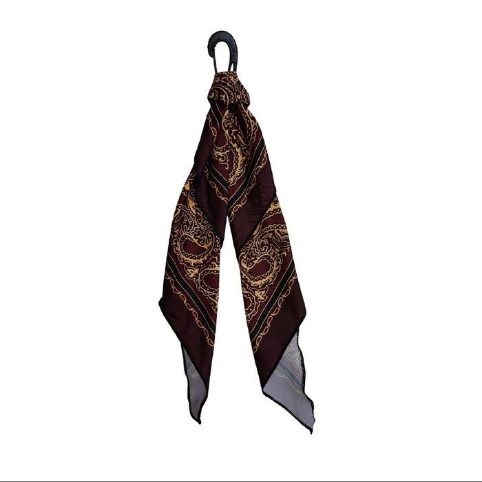 Bandana Paisley Techwear dengan Carabiner Clip - Aksesoris Gantung Tas & Celana motif neon Style