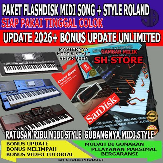 PAKET FLASDISK STYLE & SONG MIDI KEYBOARD ROLAND TERUPDATE + BONUS