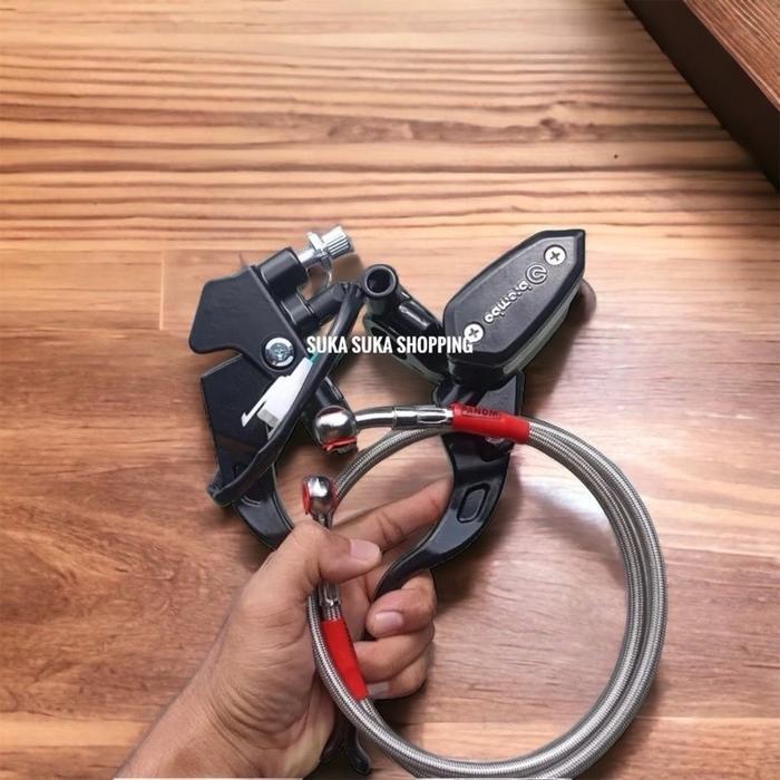 Diskon (Promo Paket Hemat) Master Rem Brembo Oval Set Kanan Kiri Plus Selang Rem Depan Variasi Uk