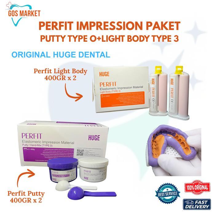 Huge Dental Perfit Impression Package (Putty + Light Body) Dental Elastomer Paket Impression Perfit