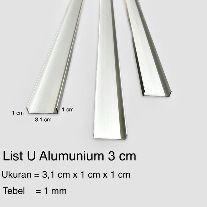 new Lis U Alumunium 3,2 cm silver / lis U alumunium ORIGINAL