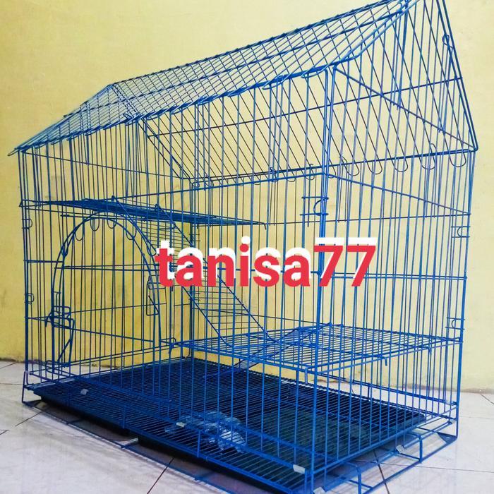 Kandang Kucing Model Rumah 2Tingkat
