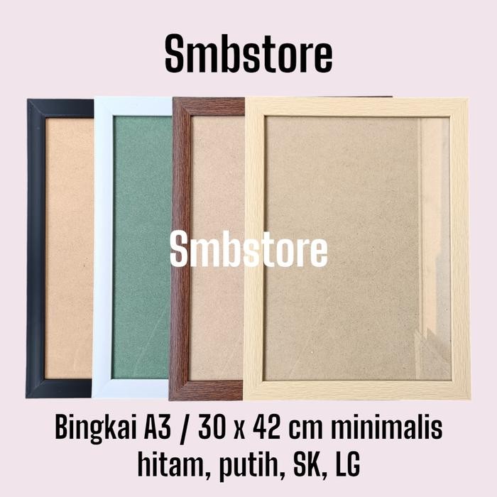 New Bingkai frame figura pigura A3/30x42cm minimalis hitam putih