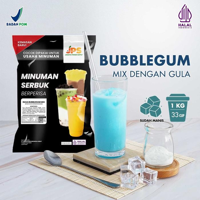 

oW.galiban - Bubuk Minuman Bubblegum Mix Powder Instan JPS Rasa Manis Segar