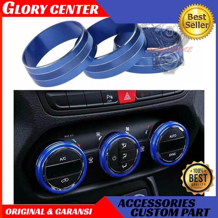 Trim Tombol Ac Jeep Rubicon Jk Wrangler - Biru New Aksesoris