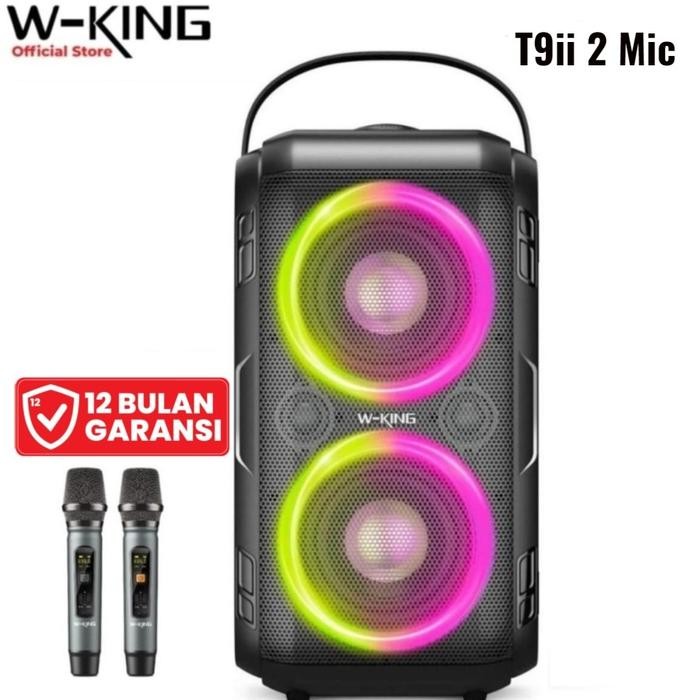 WKING T9ii Speaker Karaoke 2 Mic Bluetooth Wireless TWS Party Box