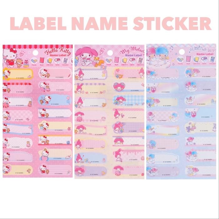 

STICKER LABEL NAMA SANRIO ORIGINAL