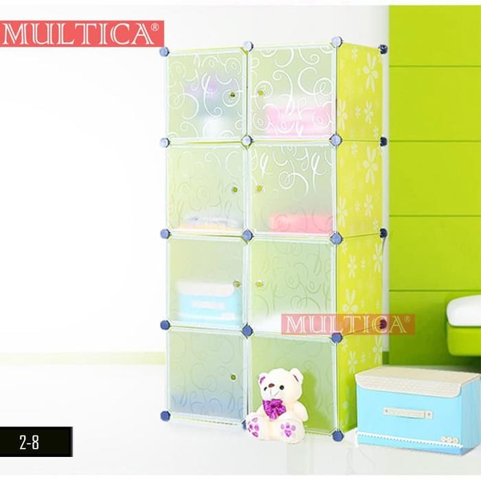 Multica Lemari Baju Pakaian Plastik Kos Anak Storage 2-8 Clear
