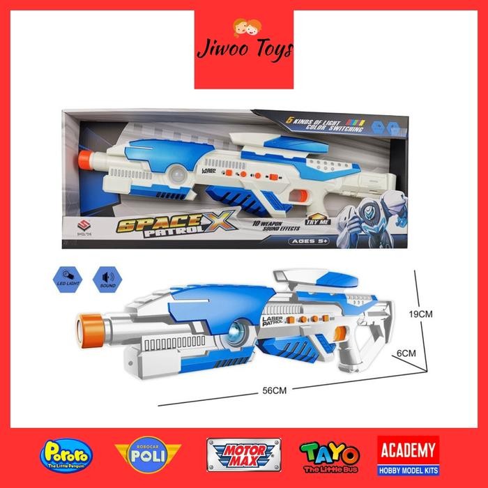 Mainan Anak Pistol Lampu Dan Laser Space X Patrol HW19129218