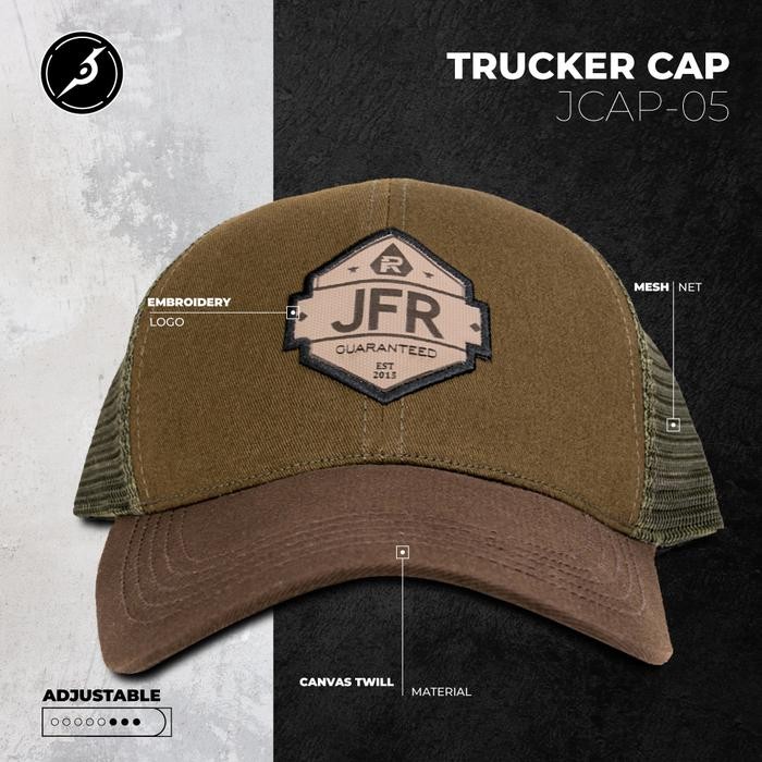 New // Jfr Topi Pria Trucker Polocap Jaring Baseball Premium Jcap05 // 100% Original