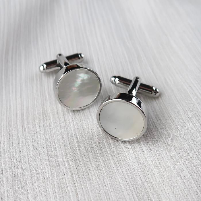Cufflink Mutiara Mop Stainless Steel Thobe Kabak