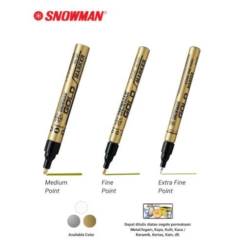 

Snowman White Gold Silver Paint Permanent Marker GP Spidol Permanen