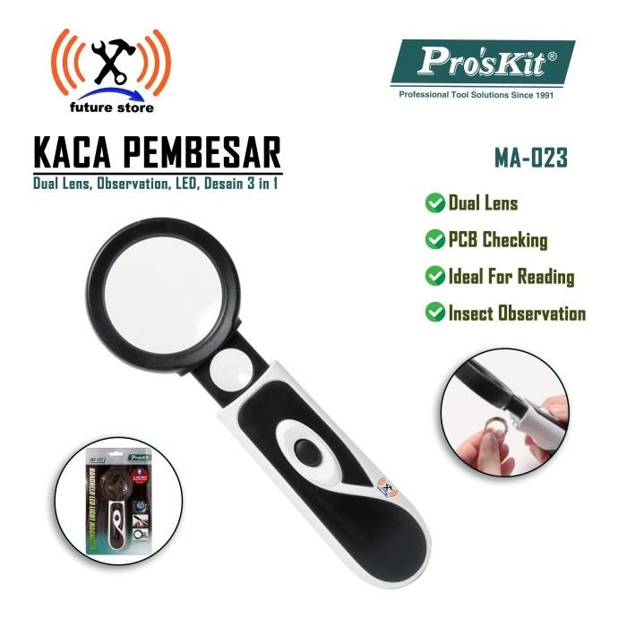 

PRO'SKIT MA-023 Kaca Pembesar - 3.5/20X Handheld LED LightMagnifier Original