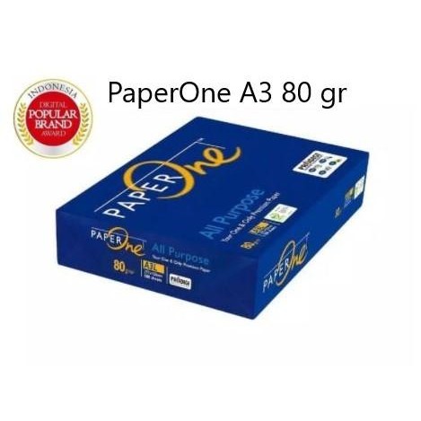 

PaperOne Kertas Fotocopy A3 80gr ( A3 )
